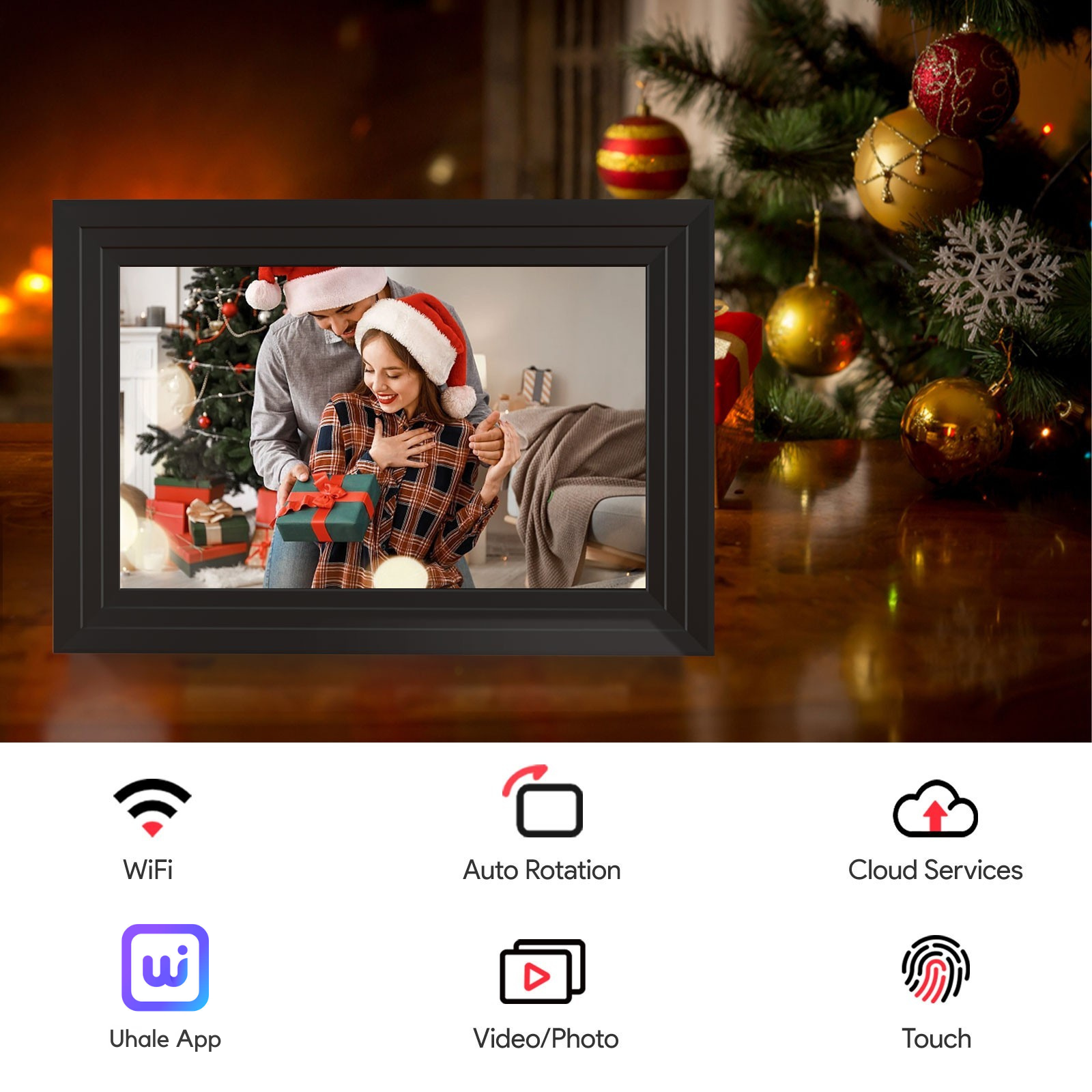 SolutionMarket® digitale Fotolijst 10.1 inch - zwart/wit