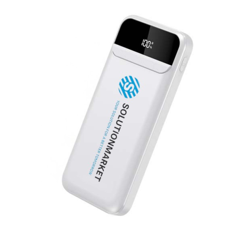 SolutionMarket® Powerbank 10.000 mAh – 22.5W Snellader - USB-A/USB-C - Digitale LED display - Universele Powerbanks Geschikt voor iOS/Android - Wit